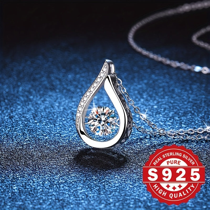 Luxueux collier pendentif en argent avec zircone cubique scintillant ( coffret non inclus ) MAEJORKEN
