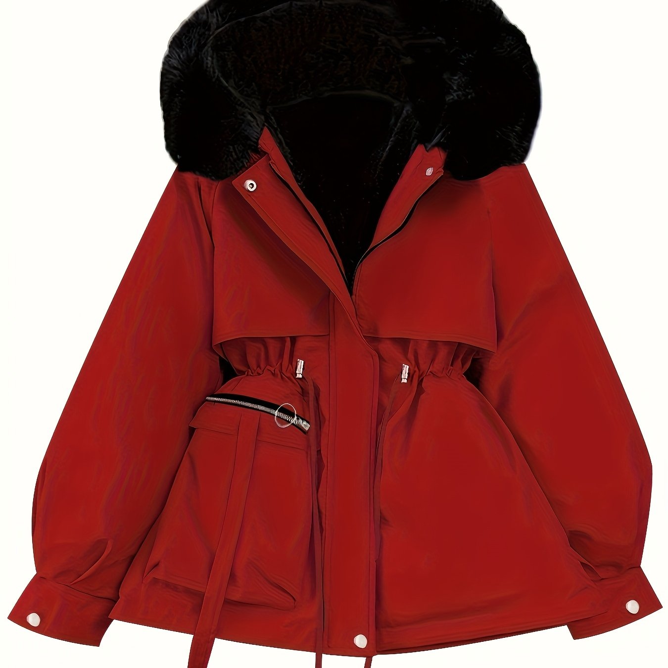 Parka à capuche grande taille avec garniture en fausse fourrure du 1XL au 5XL
