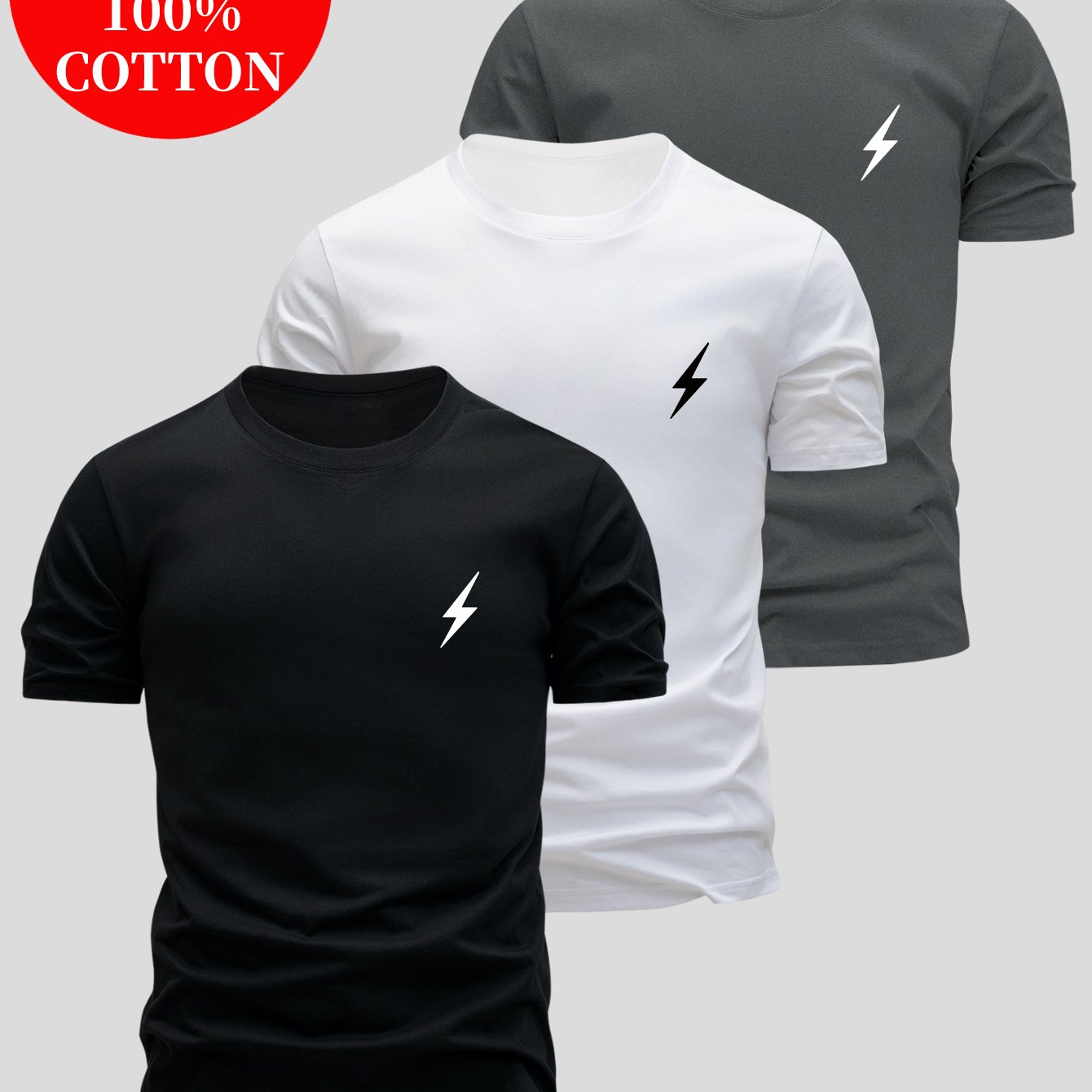 Lot de 3 t-shirt 100% coton du XS au 3XL