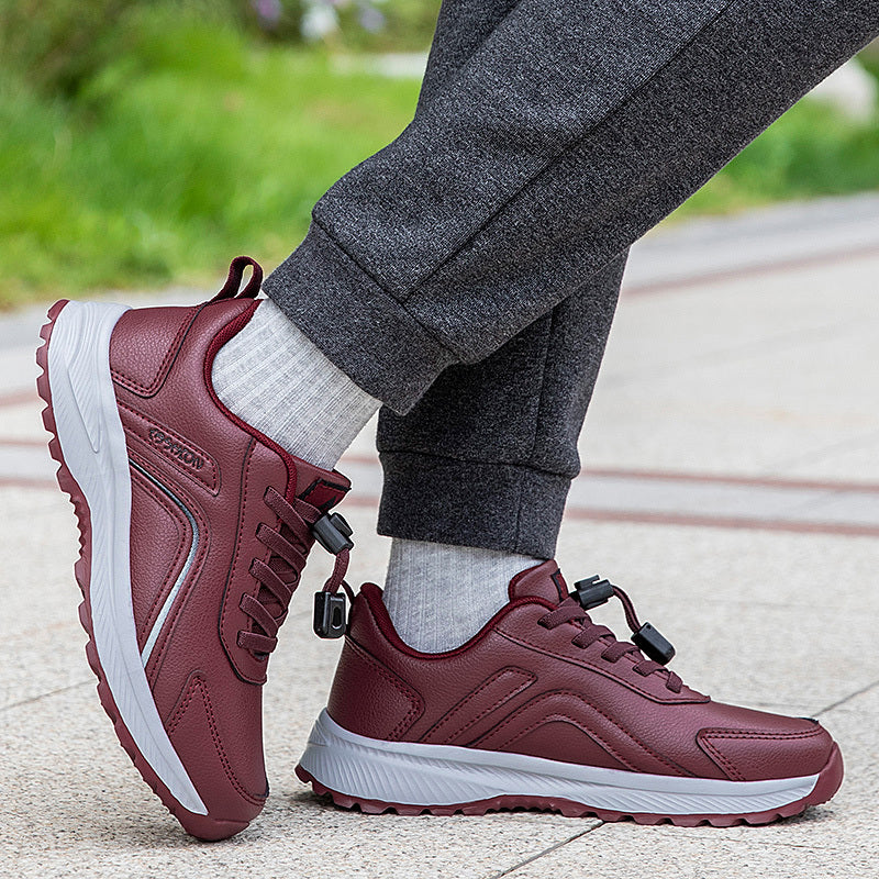 Women'S Non-Slip Walking Shoes - Slip-Resistant Rubber Sole, Cushioned TPR Outsole, Lace-Up Closure - All-Season Elderly Shoes for Seniors, Everyday & Formal Events - PU Synthetic Cover Upper - Non-Slip Grip for Stability & S MAEJORKEN