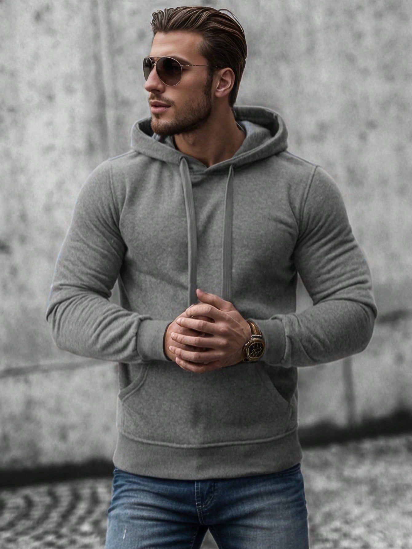 Sweat-shirt à capuche en coton et polyester hommes du M au 2XL MAEJORKEN