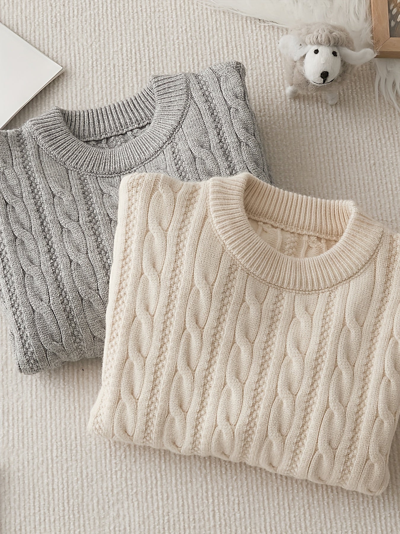 Pull à col rond et épais garçons du 5 au 15 ans MAEJORKEN