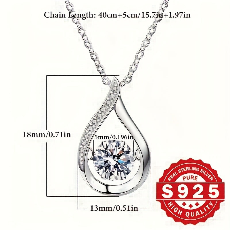 Luxueux collier pendentif en argent avec zircone cubique scintillant ( coffret non inclus ) MAEJORKEN