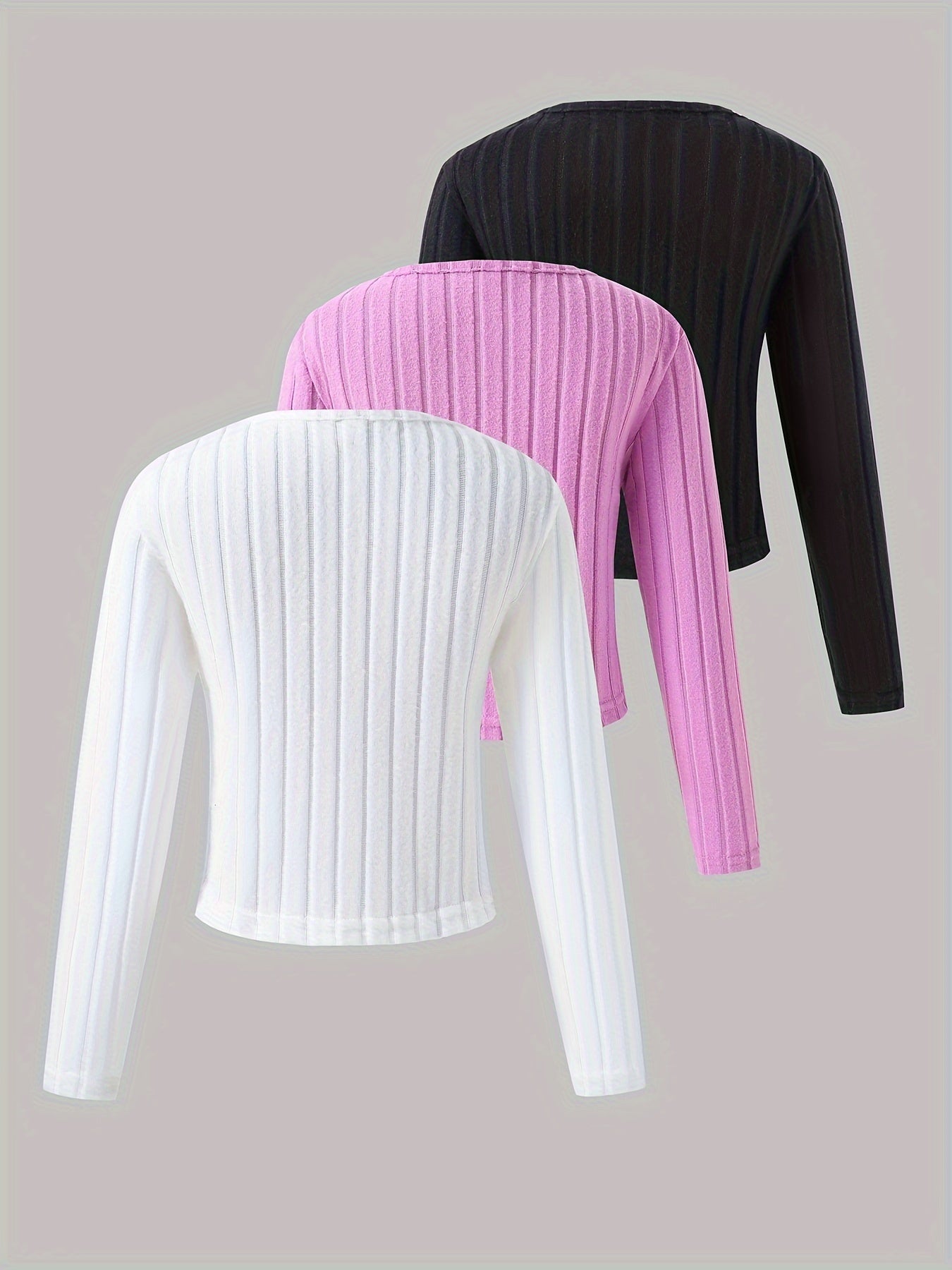 Lot de 3 t-shirts doublés polaire à manches longues pour filles du 5 au 14 ans
