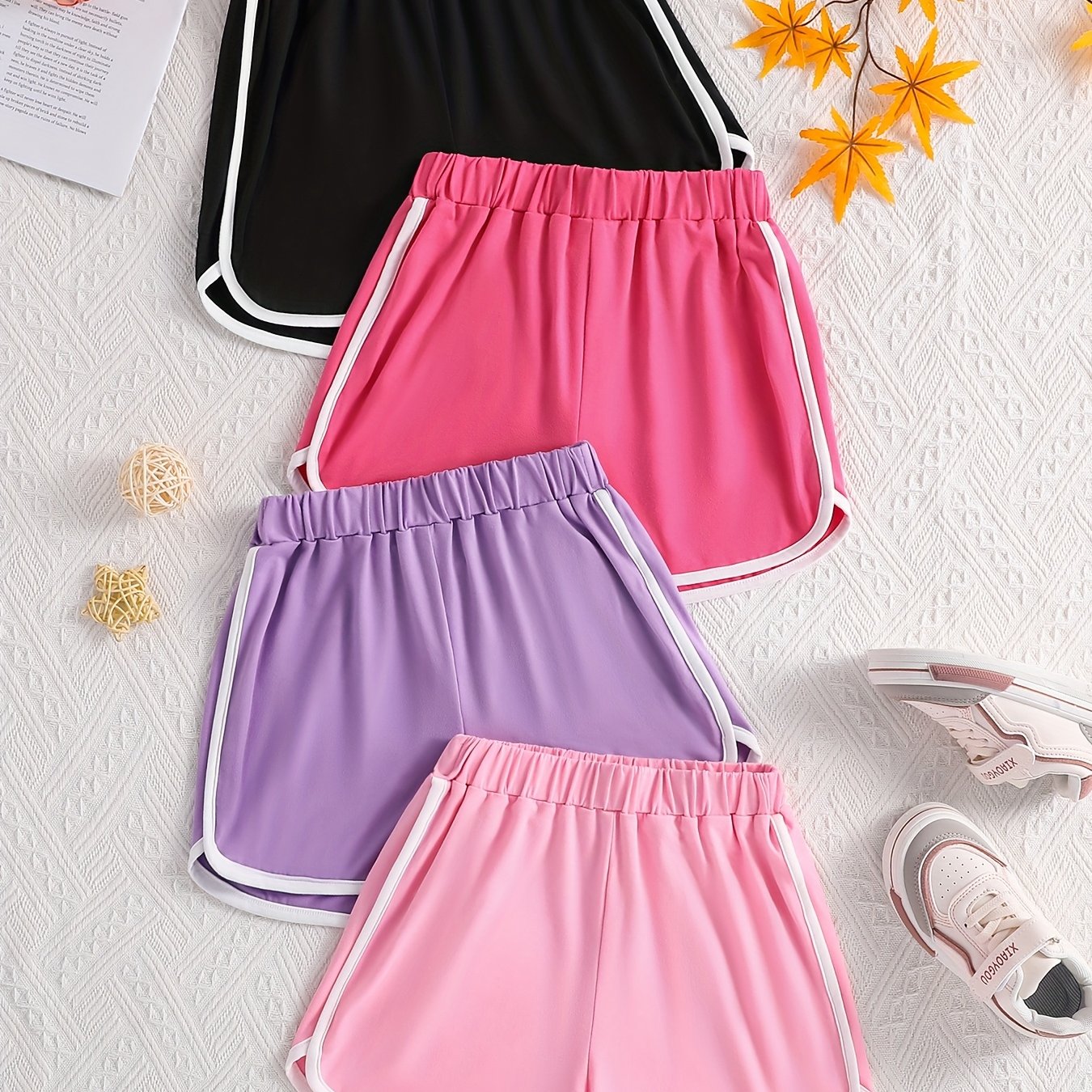 Lot de 4 shorts pour filles de 8 à 12 ans