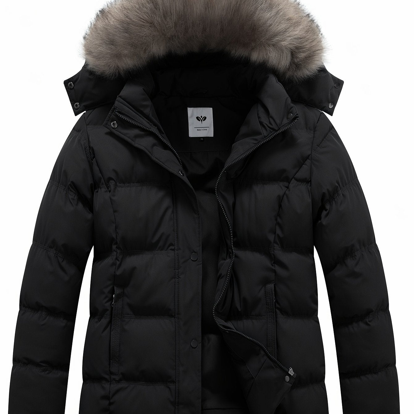 Manteau d hiver épais à capuche détachable en fausse fourrure femmes grande taille du XL au 5XL MAEJORKEN