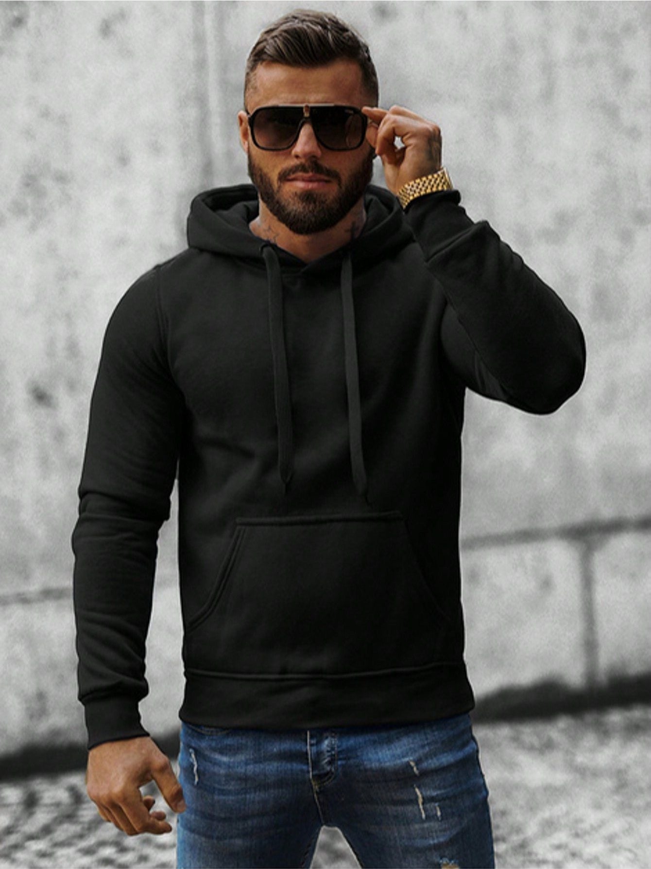 Sweat-shirt à capuche en coton et polyester hommes du M au 2XL MAEJORKEN