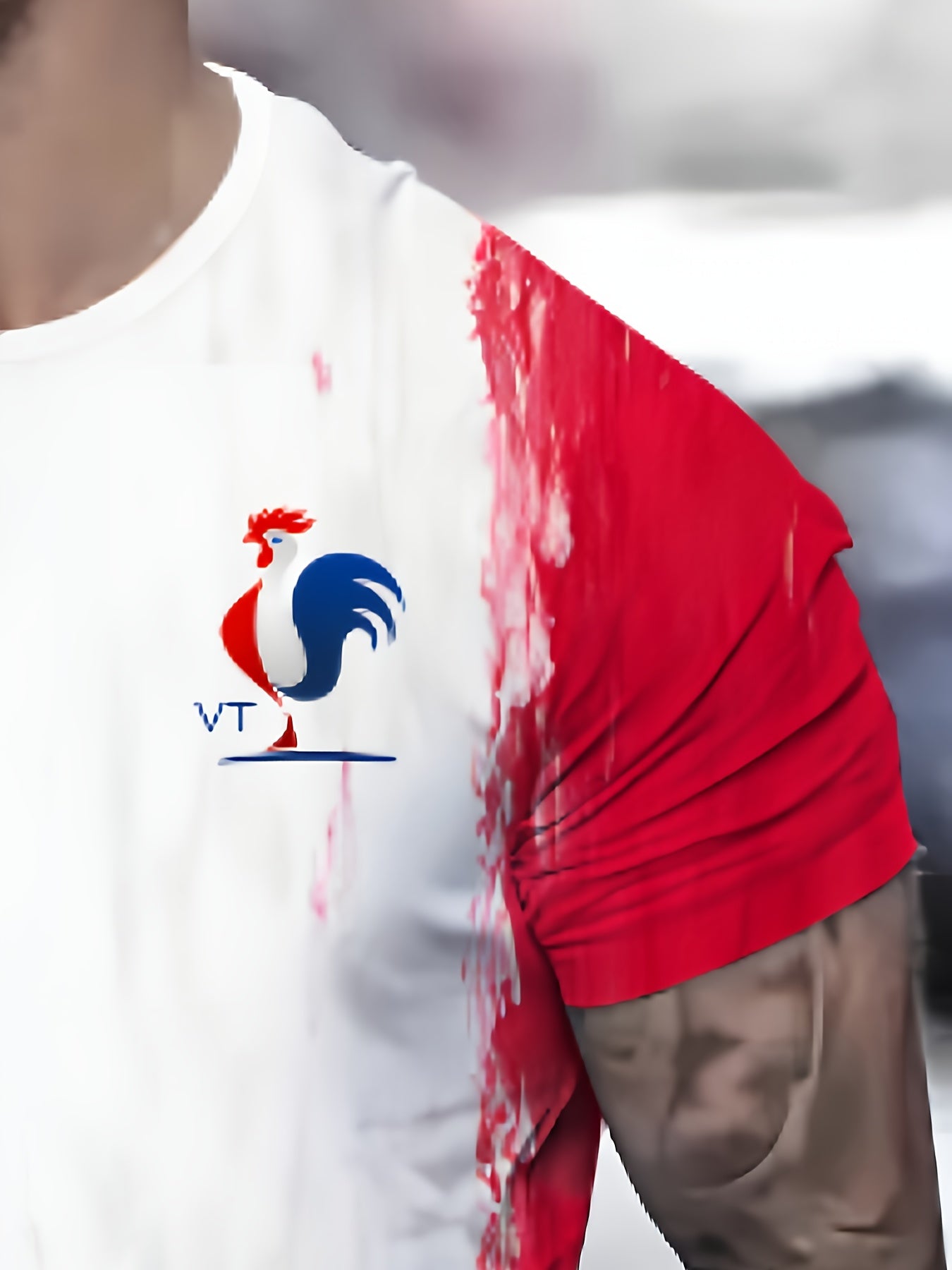 T-shirt imprimé drapeau Français du S au 2XL