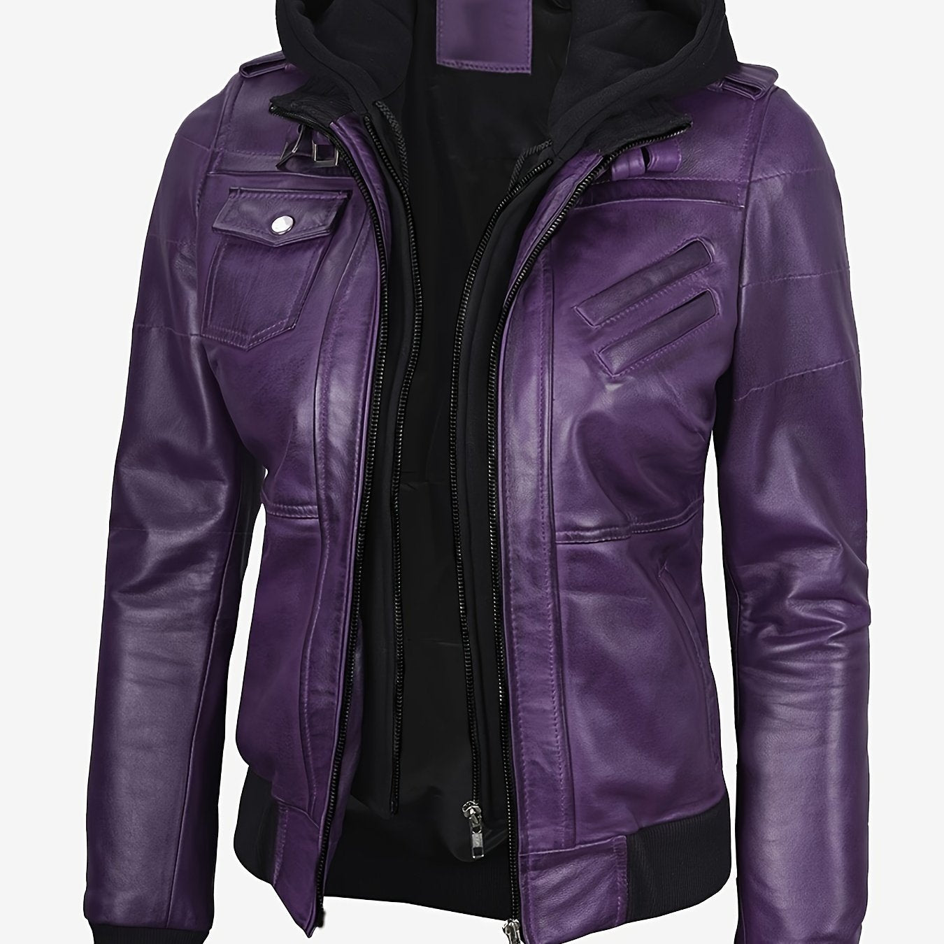Blouson en cuir zippé élégant pour femmes du S au 2XL MAEJORKEN