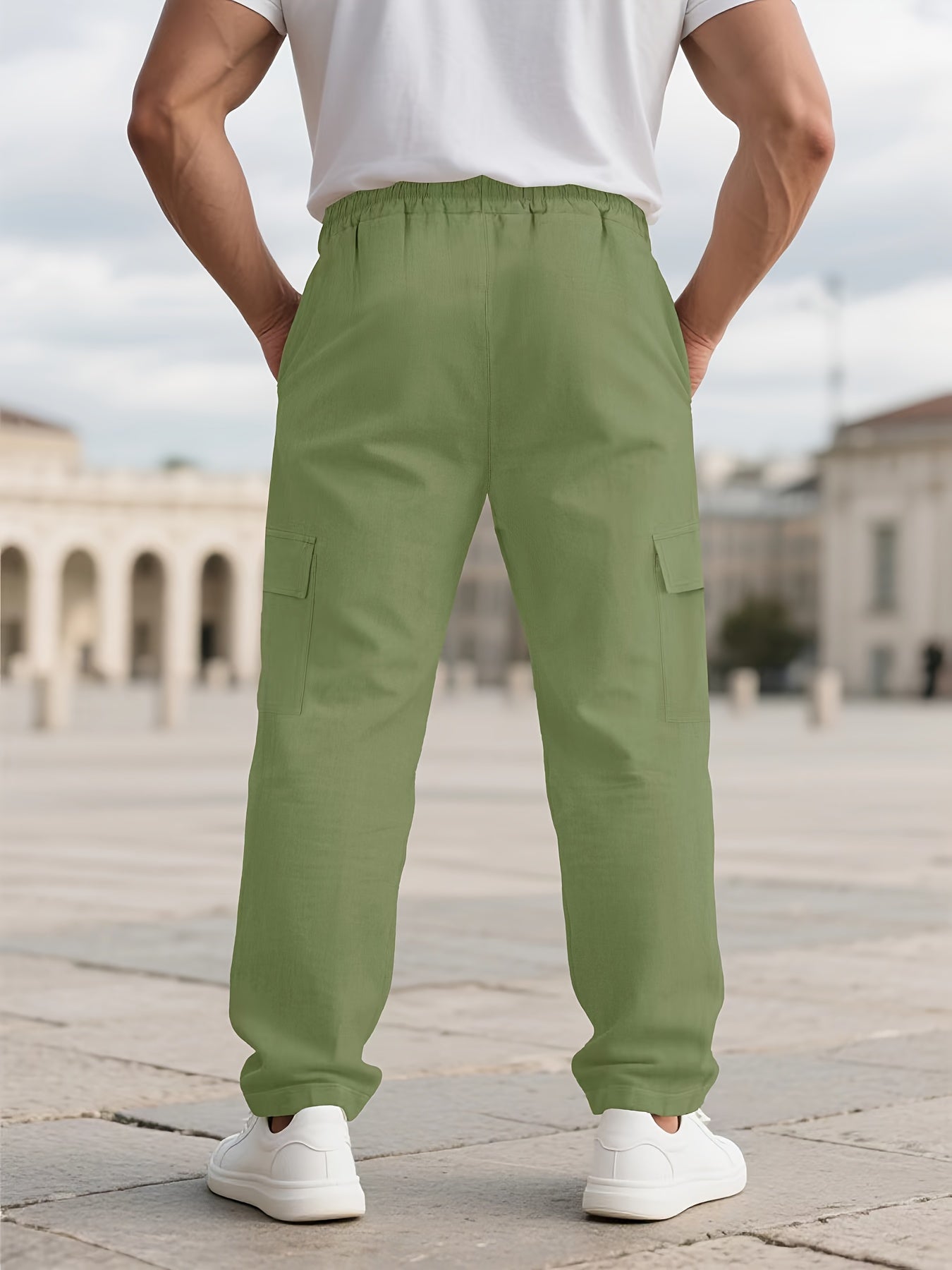 Pantalon cargo en lin multi poches du S au 3XL MAEJORKEN