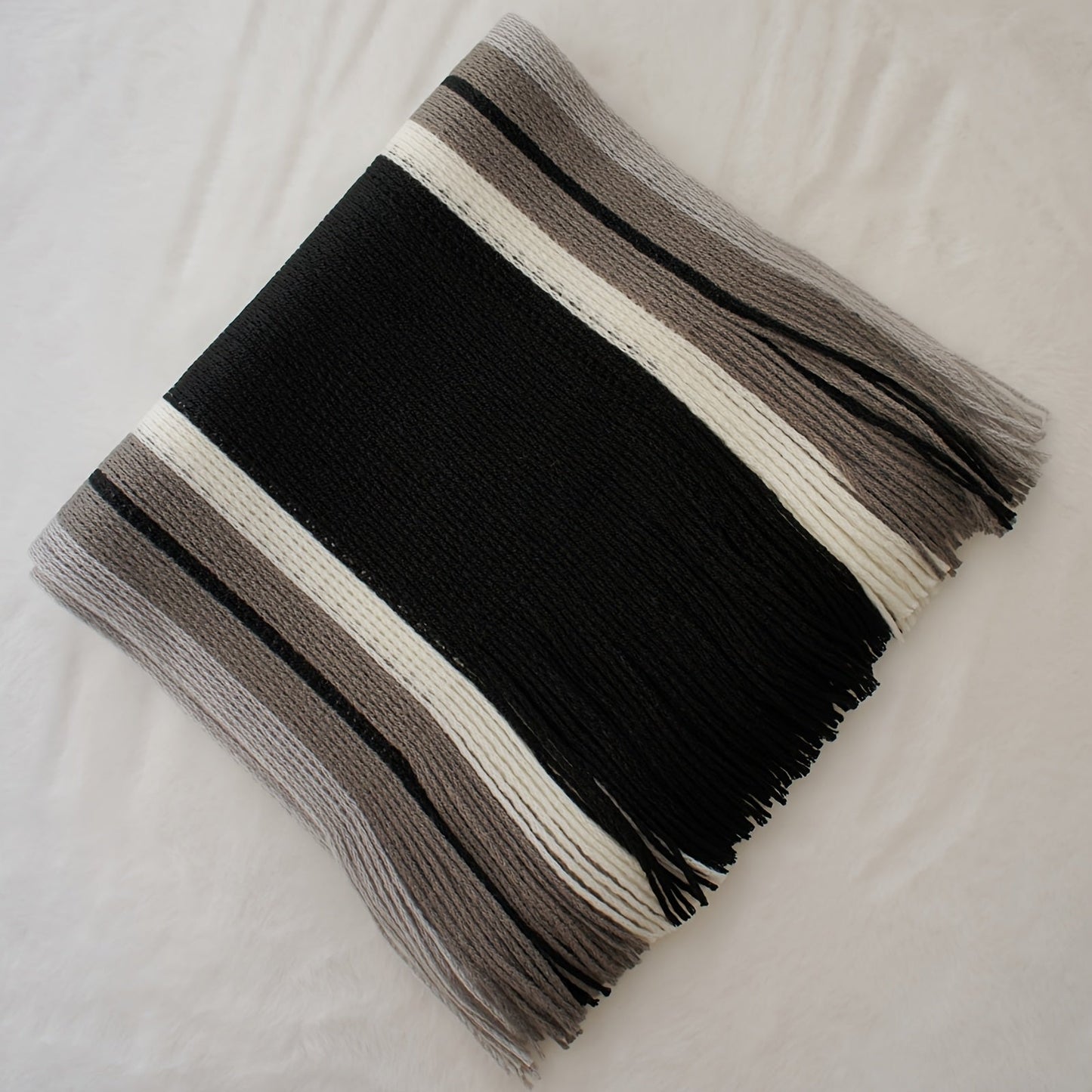 Echarpe élégante en tricot rayé - acrylique chaud MAEJORKEN