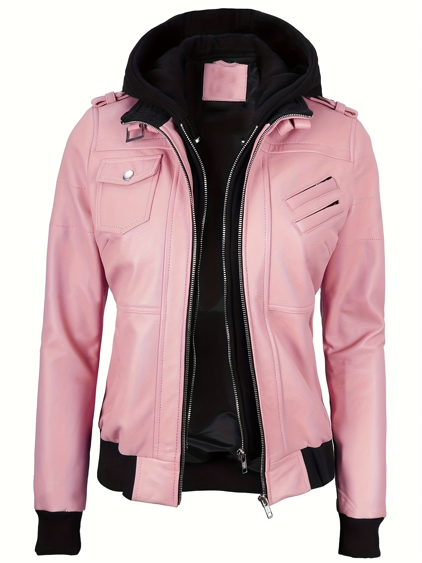 Blouson en cuir zippé élégant pour femmes du S au 2XL MAEJORKEN