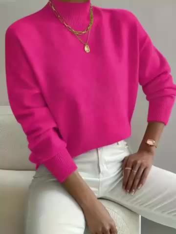 Pull en tricot à col montant grande taille du XL au 5XL MAEJORKEN