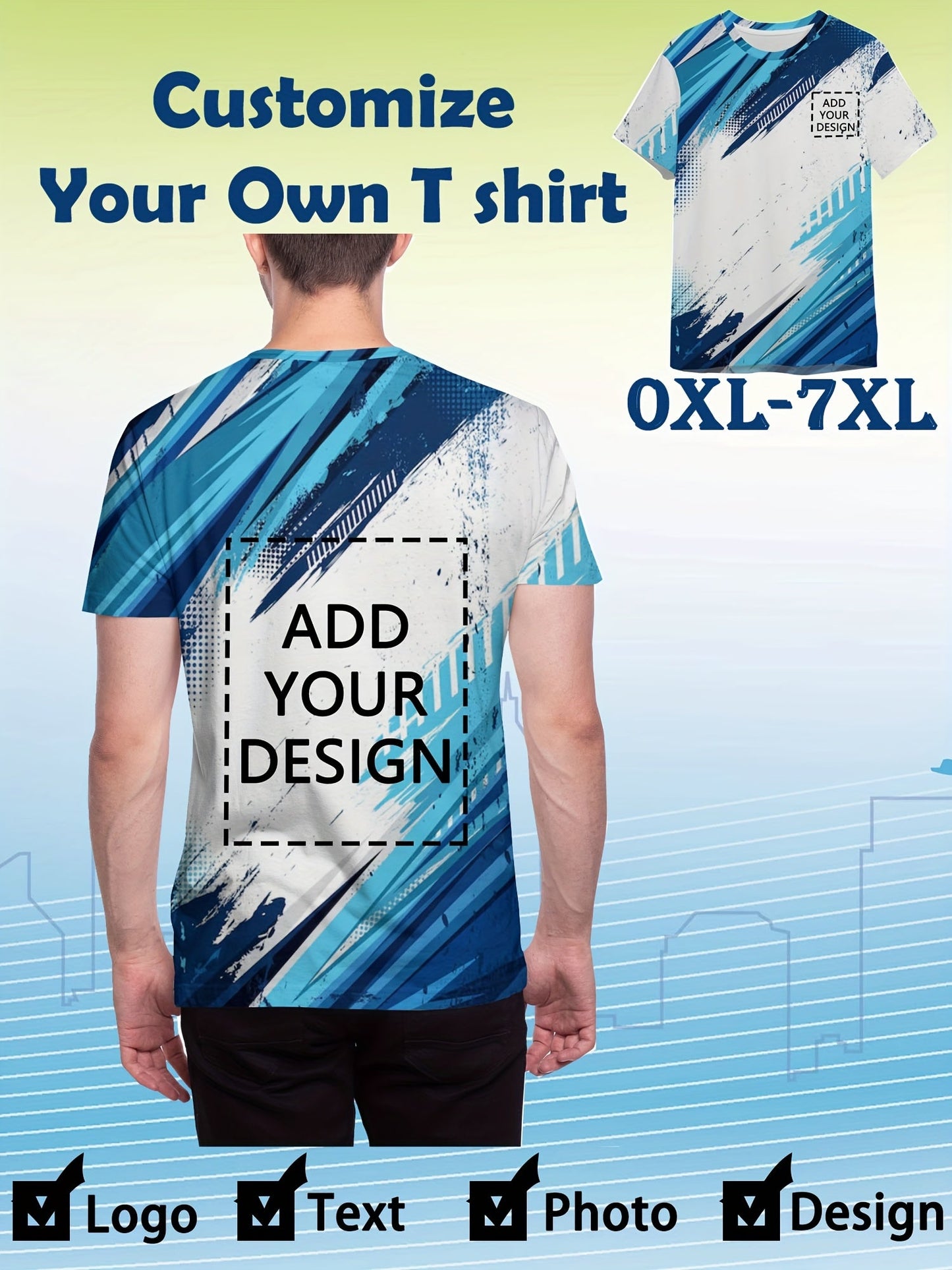 T-shirt imprimé personnalisable grande taille du 4XL au 8XL MAEJORKEN