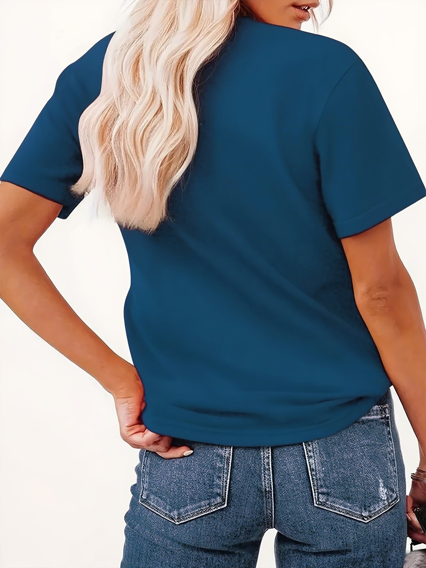T-shirt décontracté personnalisable à col en V du S au 2XL