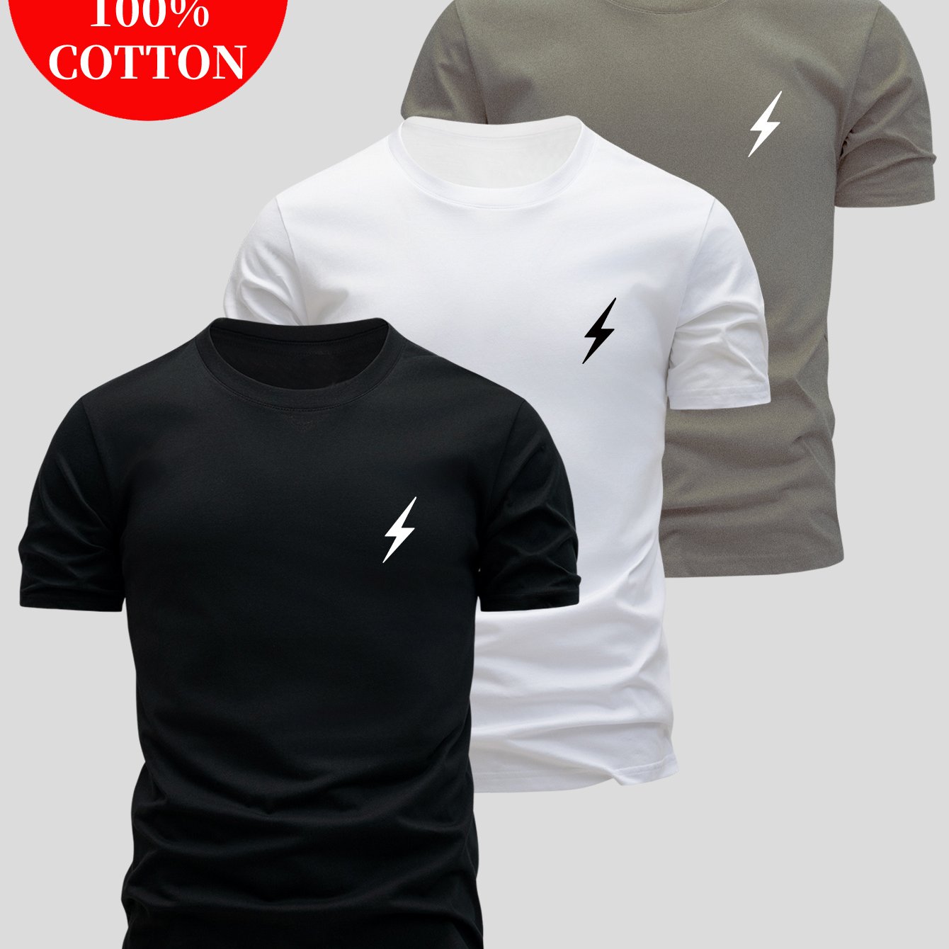 Lot de 3 t-shirt 100% coton du XS au 3XL