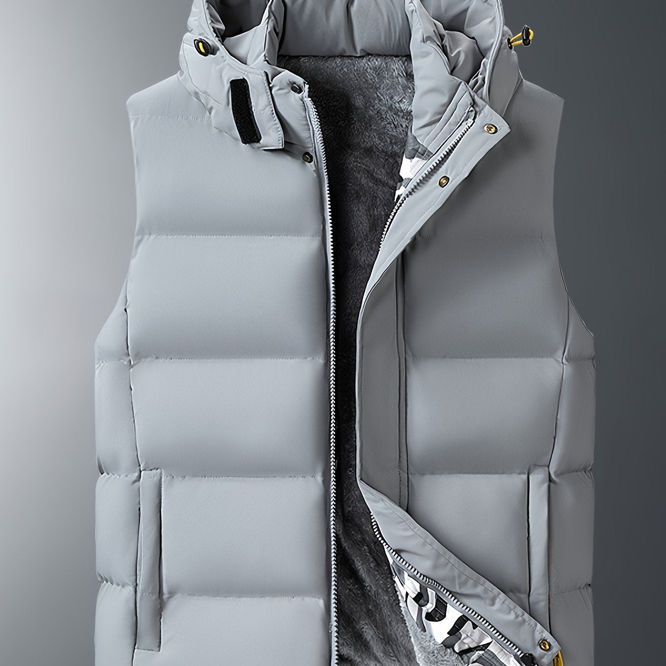 Gilet sans manches à capuche doublé polaire grande taille du 4XL au 7XL MAEJORKEN