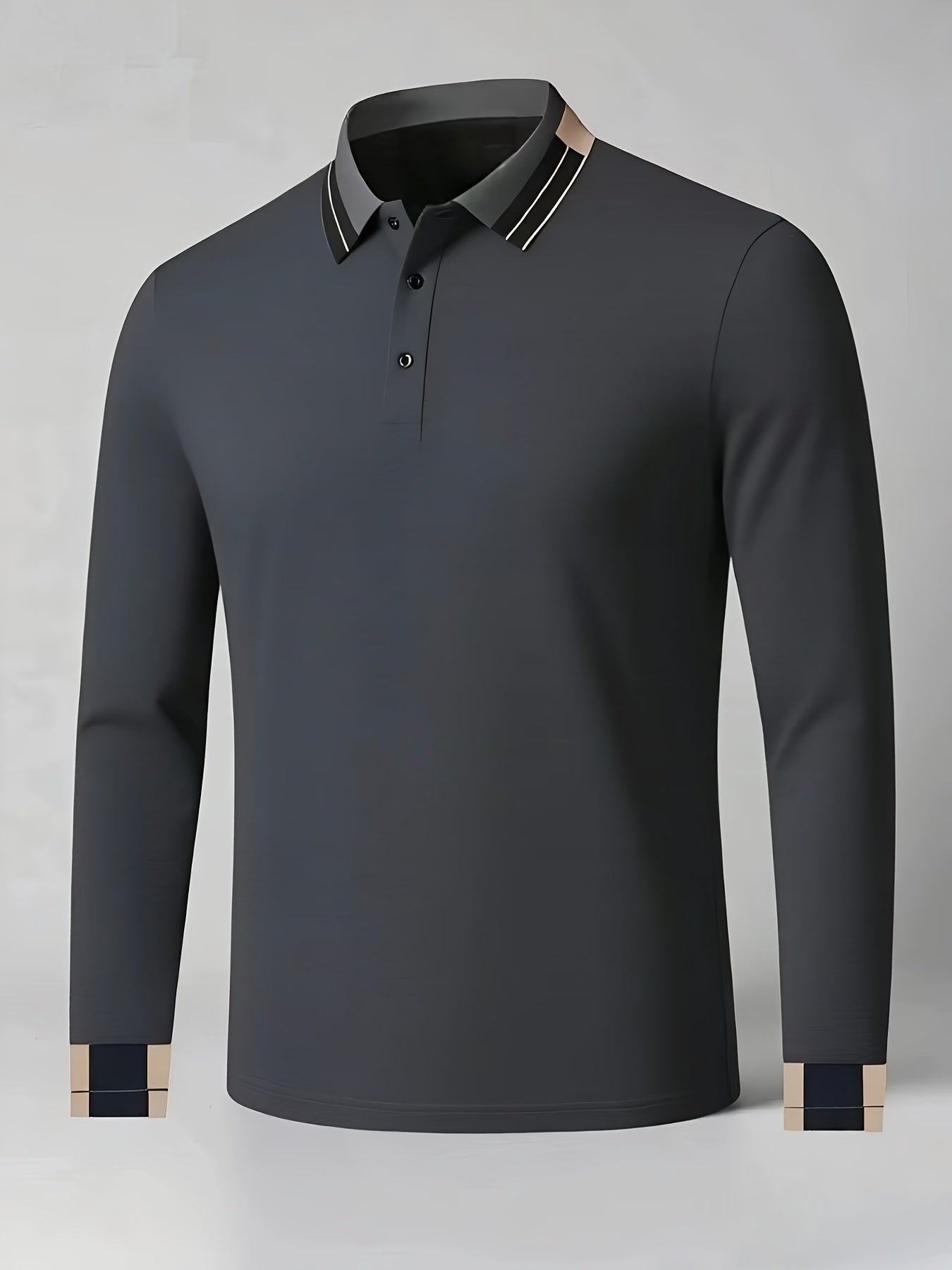 Pull à col boutonné à manches longues du S au 2XL