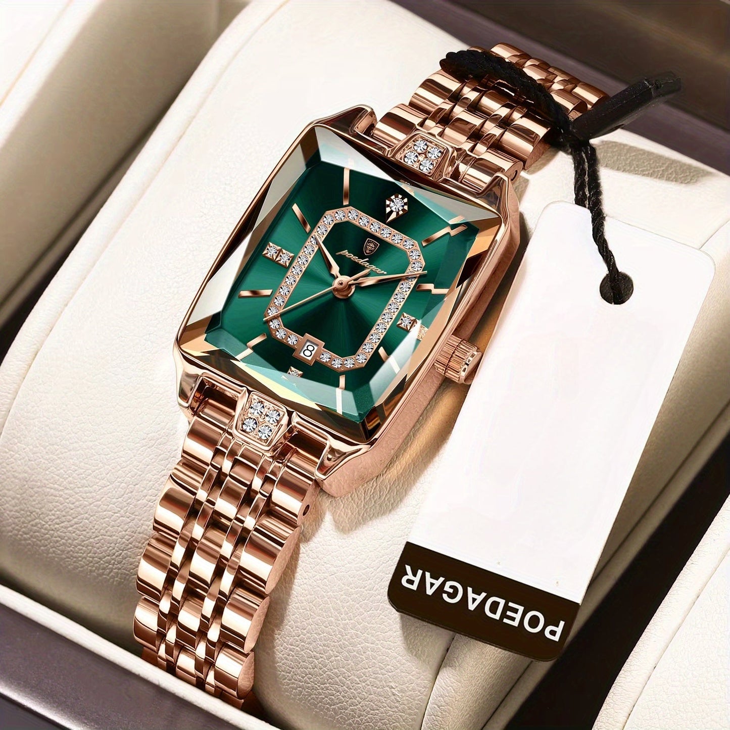 Montre à quartz élégante en acier inoxydable avec cadran lumineux ( coffret non inclus ) MAEJORKEN