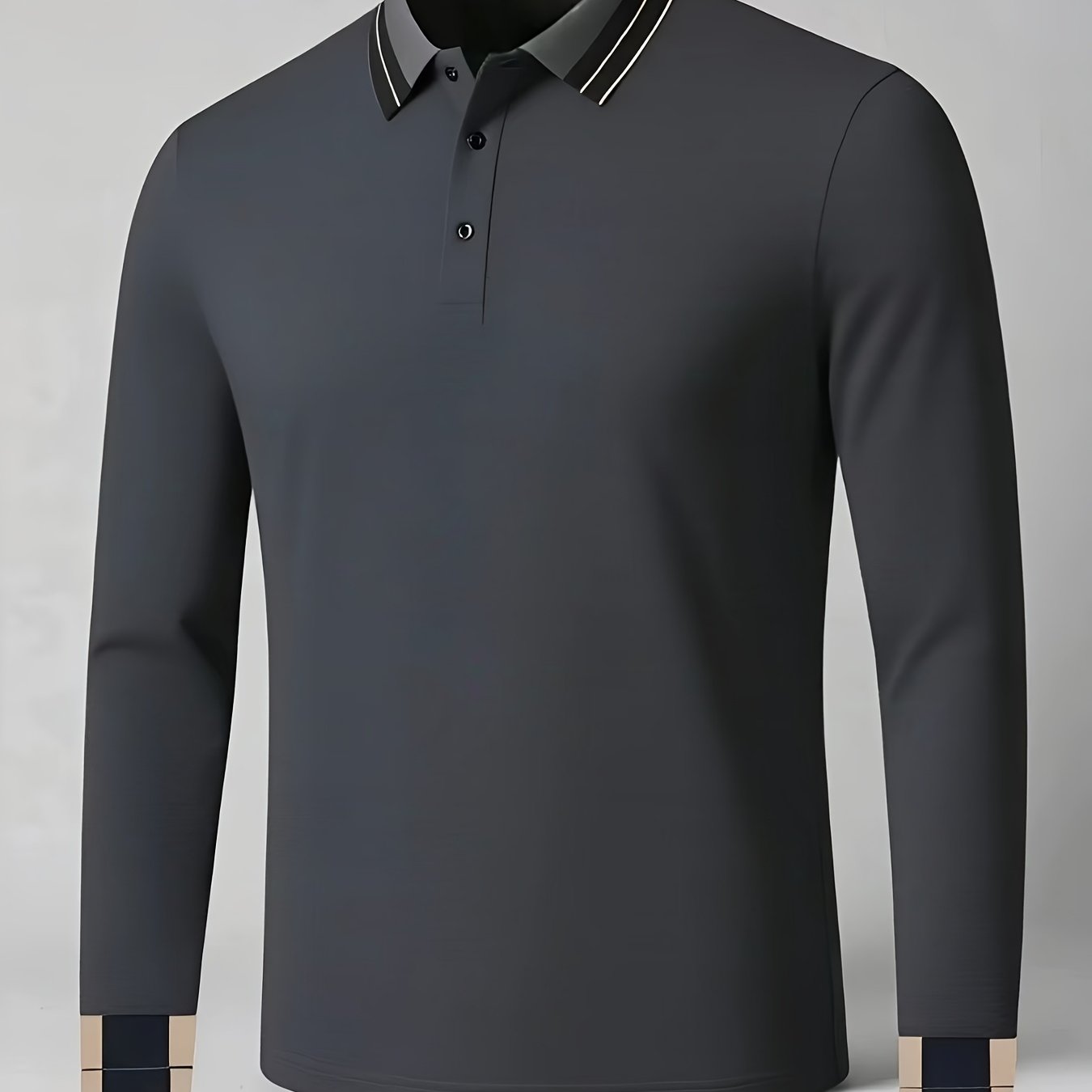 Pull à col boutonné à manches longues du S au 2XL