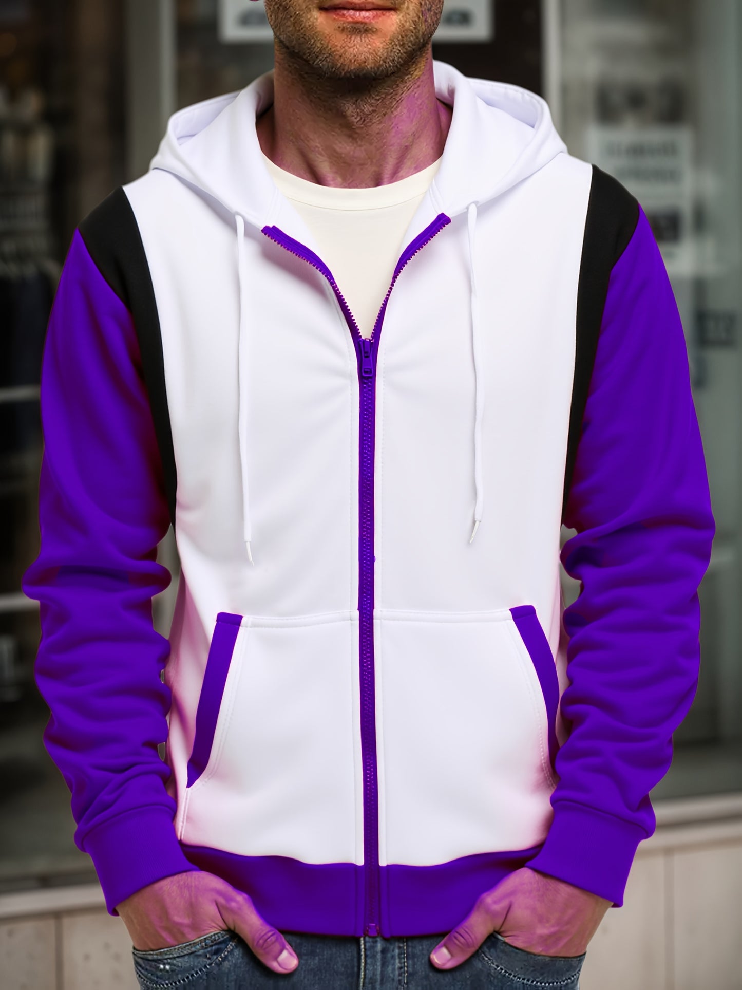 Veste zippé à capuche poche kangourou du S au 2XL
