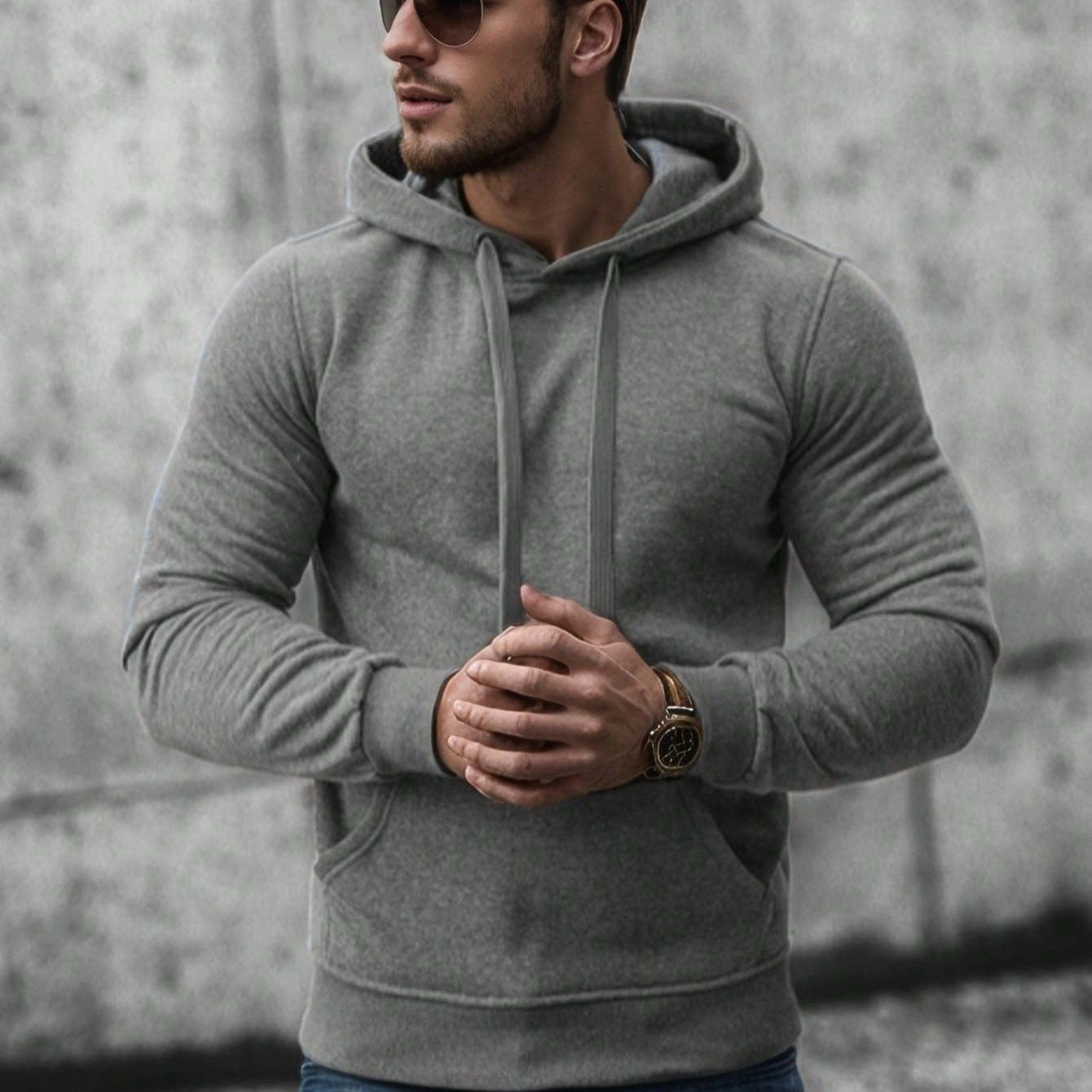 Sweat-shirt à capuche en coton et polyester hommes du M au 2XL MAEJORKEN