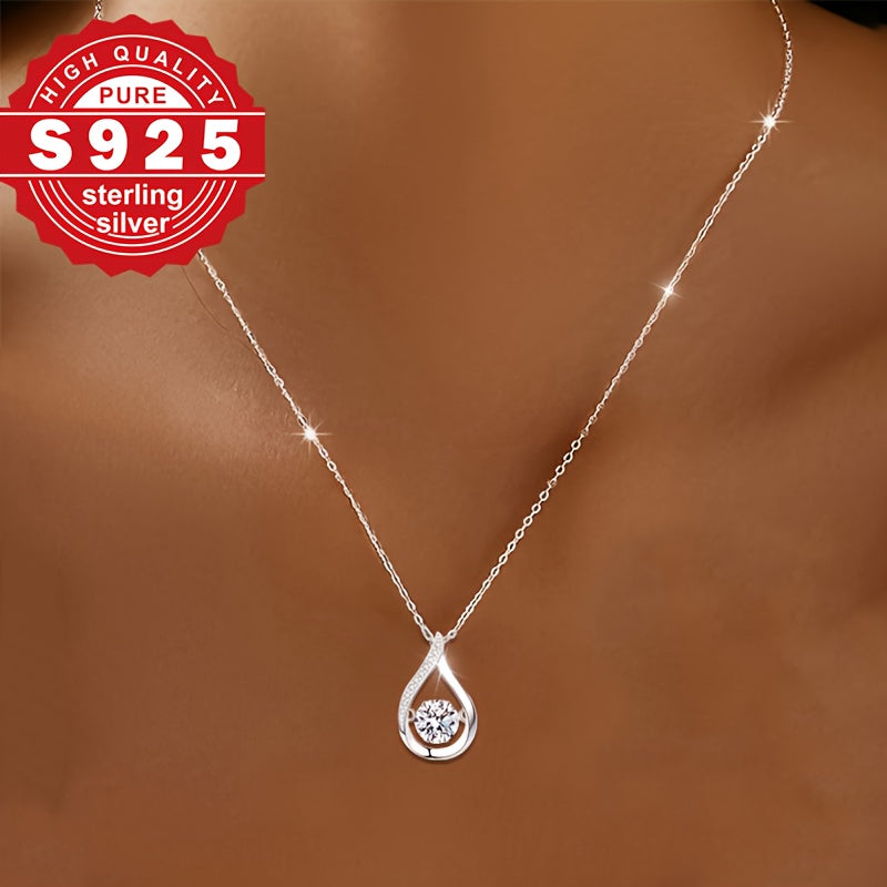 Luxueux collier pendentif en argent avec zircone cubique scintillant ( coffret non inclus ) MAEJORKEN