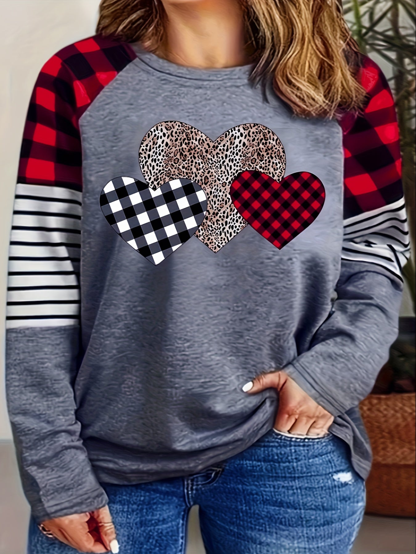 Sweat-shirt décontracté à manches longues du 1XL au 5XL