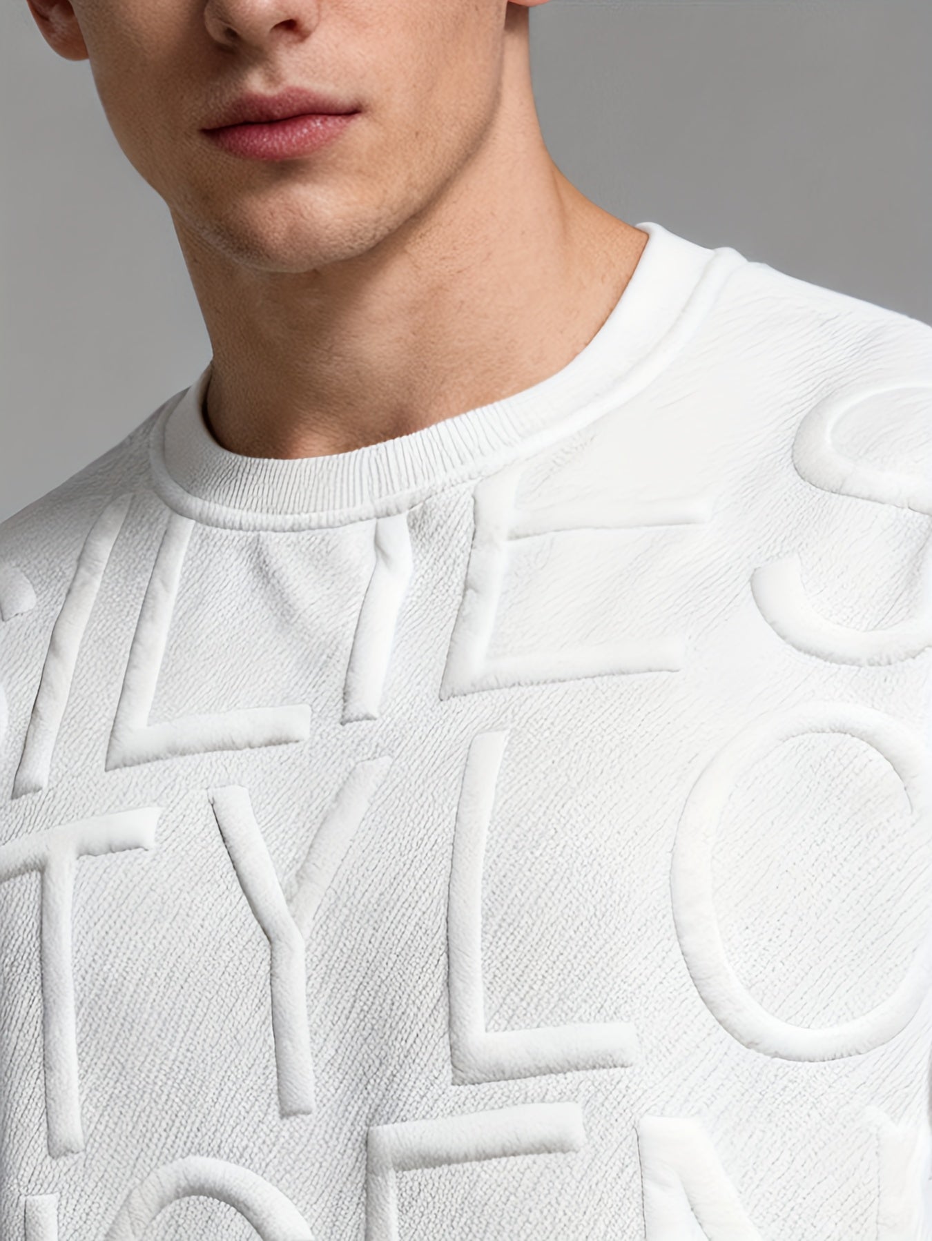 Pull blanc avec imprimé lettre pour garçons du 13 au 16 ans MAEJORKEN