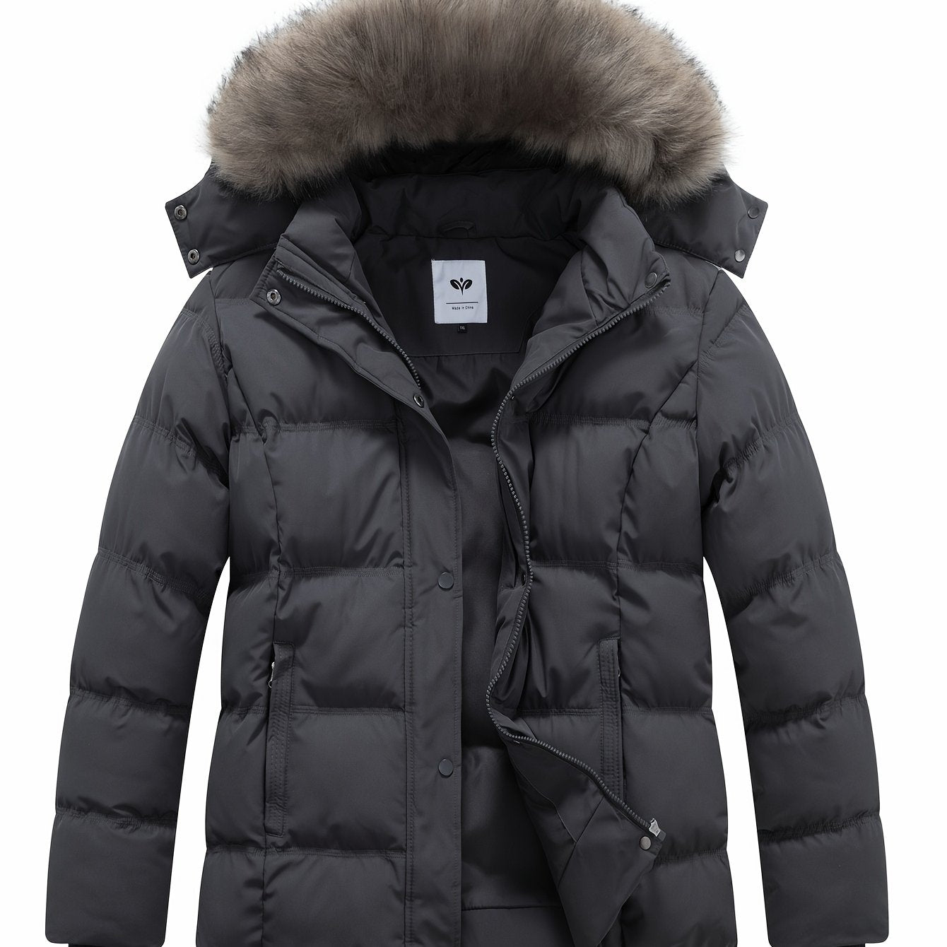 Manteau d hiver épais à capuche détachable en fausse fourrure femmes grande taille du XL au 5XL MAEJORKEN