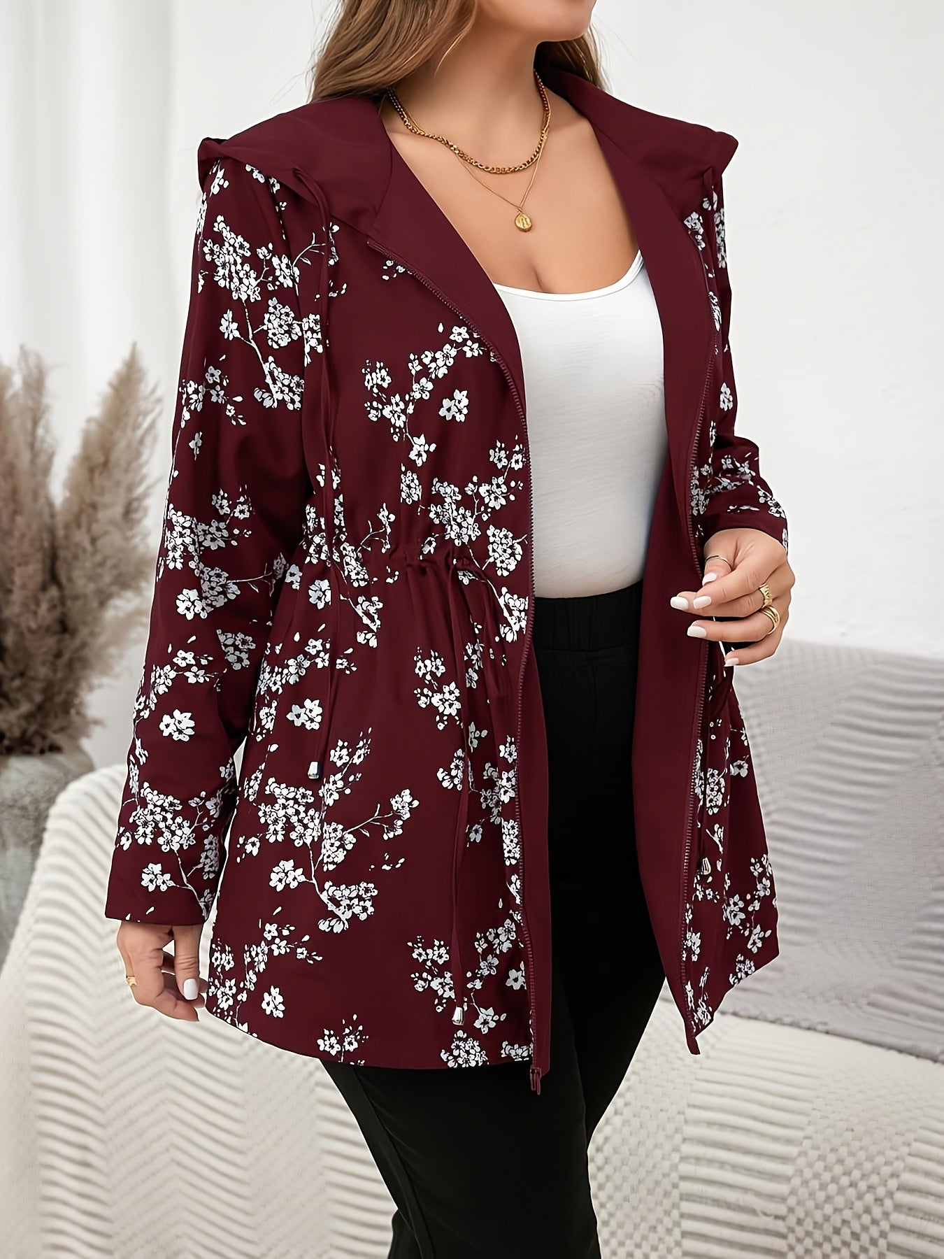 Manteau réversible à fermeture éclair grande taille du 0XL au 5XL