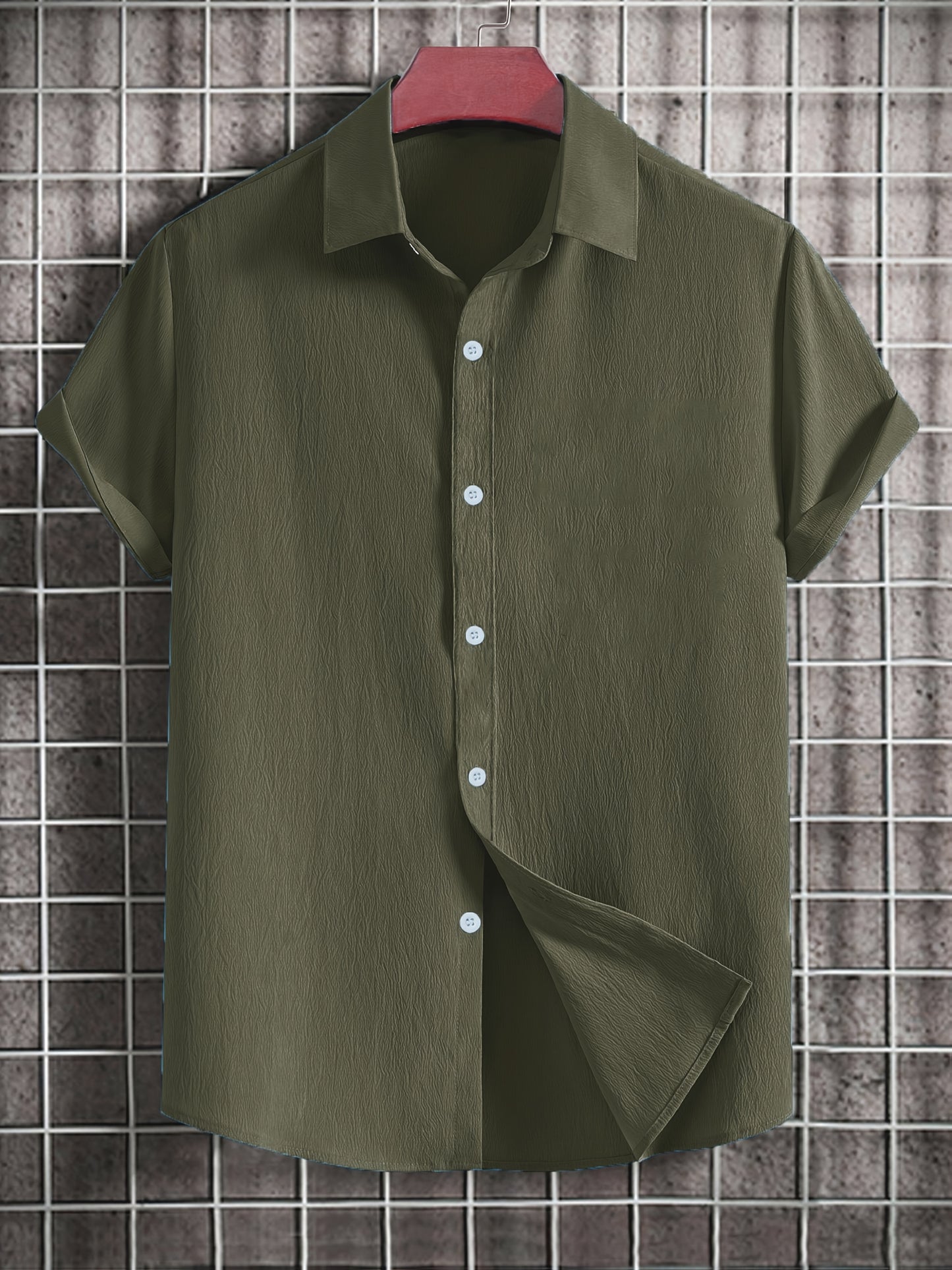 Chemise à manches courtes en pur coton du XS au 2XL