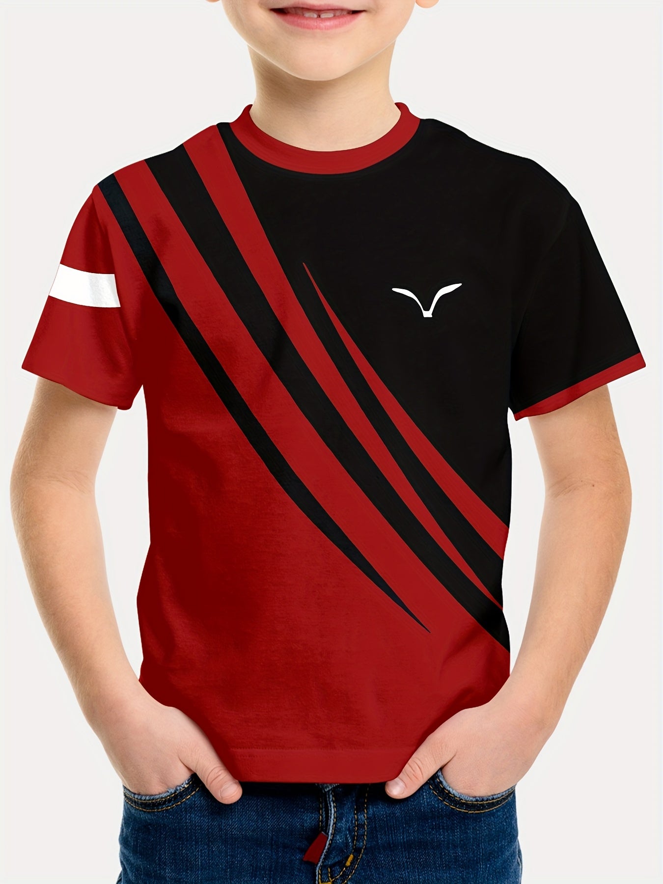 T-shirt manches courtes à motif irrégulières du 5 au 14 ans
