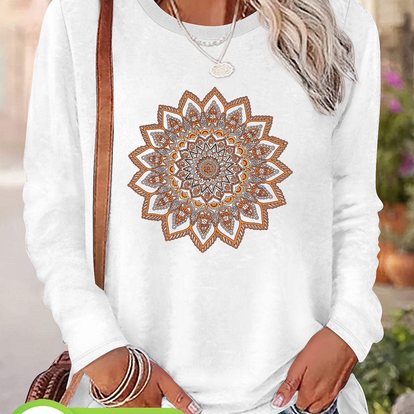 T-shirt à imprimé floral col rond 100% coton du S au 2XL MAEJORKEN