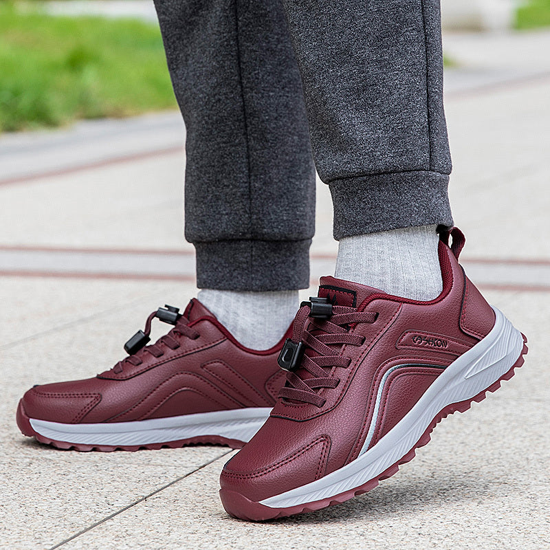 Women'S Non-Slip Walking Shoes - Slip-Resistant Rubber Sole, Cushioned TPR Outsole, Lace-Up Closure - All-Season Elderly Shoes for Seniors, Everyday & Formal Events - PU Synthetic Cover Upper - Non-Slip Grip for Stability & S MAEJORKEN