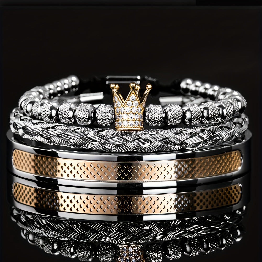 Ensemble de bracelets de luxe pour hommes avec couronne ( coffret non inclus ) MAEJORKEN