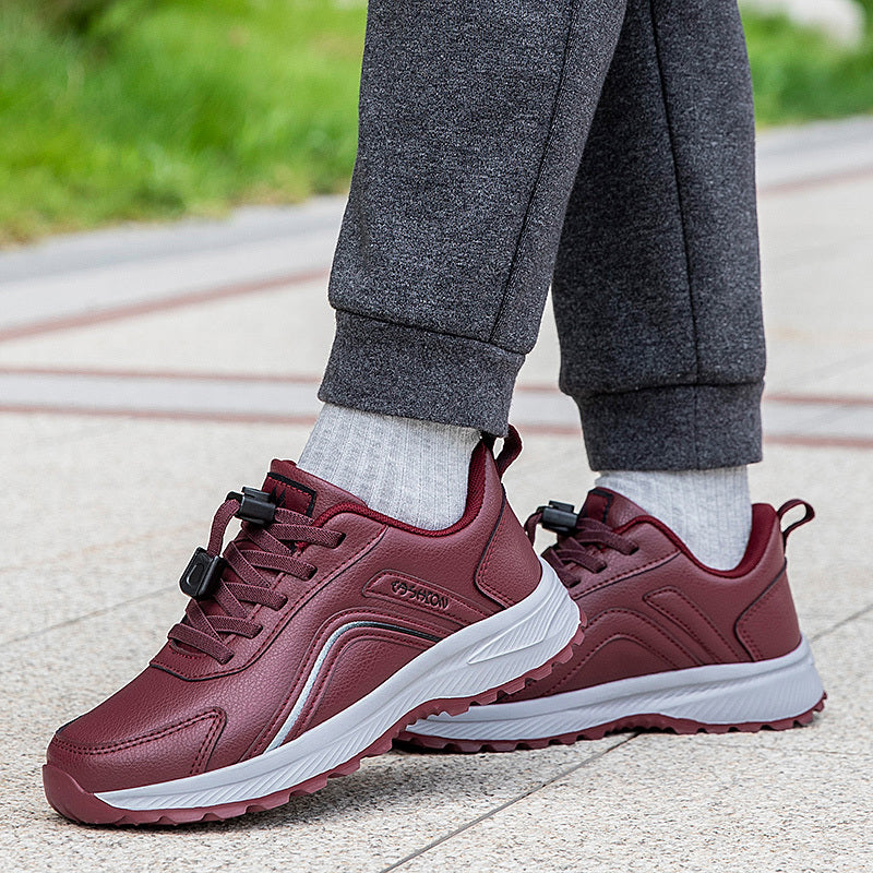 Women'S Non-Slip Walking Shoes - Slip-Resistant Rubber Sole, Cushioned TPR Outsole, Lace-Up Closure - All-Season Elderly Shoes for Seniors, Everyday & Formal Events - PU Synthetic Cover Upper - Non-Slip Grip for Stability & S MAEJORKEN