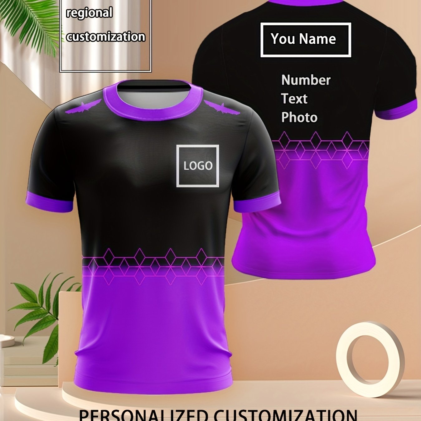 T-shirt de sport décontracté personnalisable imprimé dégradé du XXS au 3XL MAEJORKEN
