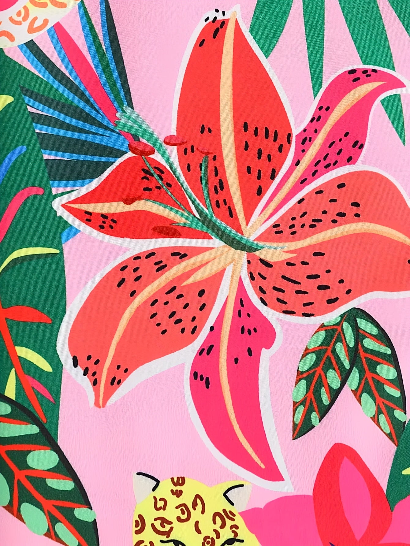 Combinaison élégante à imprimé floral avec taille froncée et design jambes larges du 7 au 16 ans