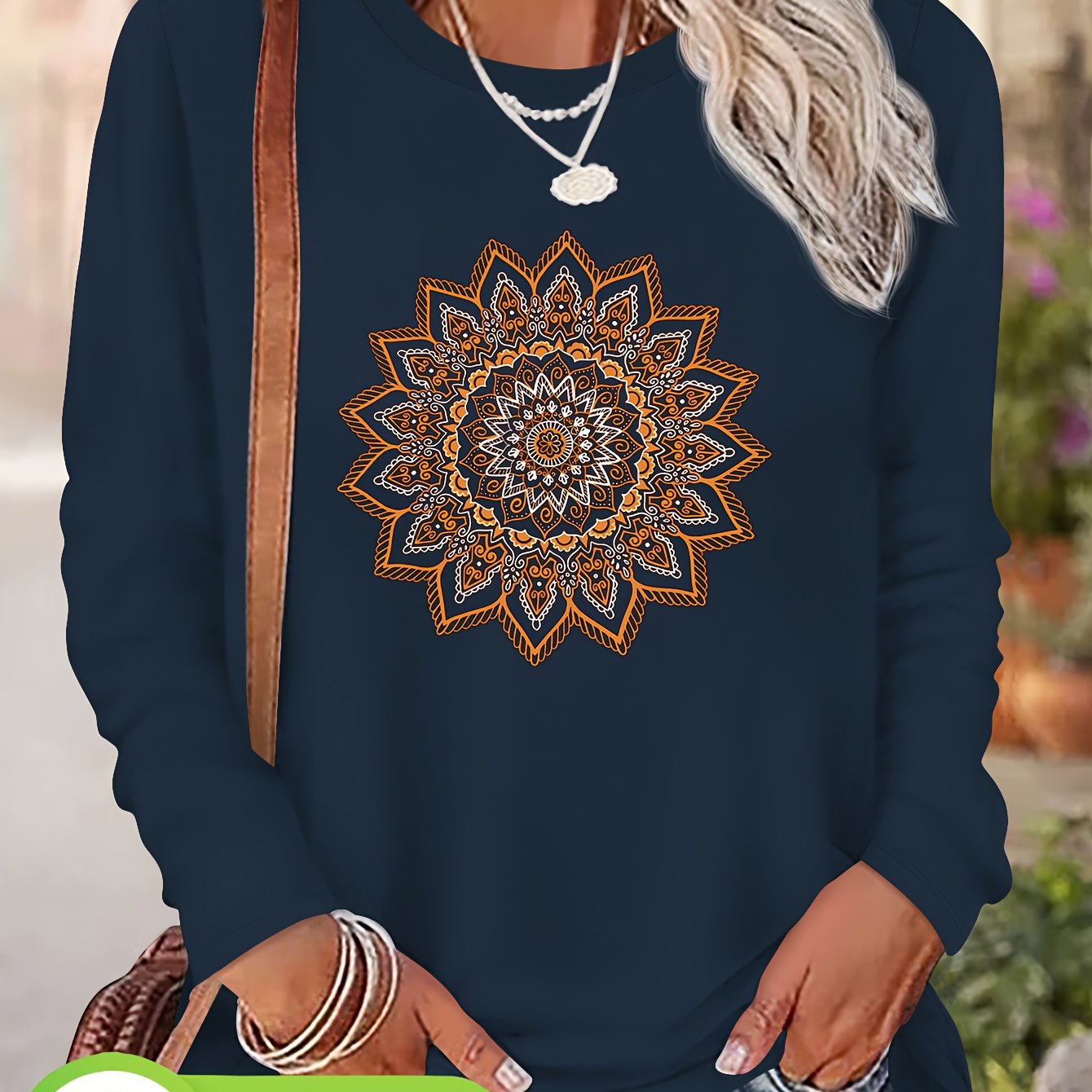 T-shirt à imprimé floral col rond 100% coton du S au 2XL MAEJORKEN