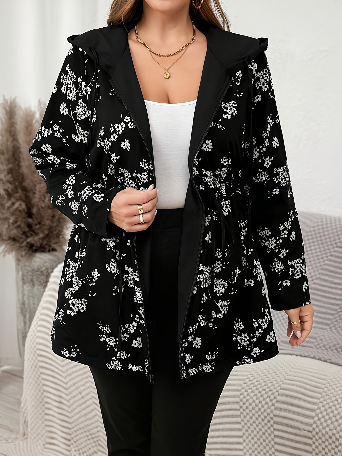 Manteau réversible à fermeture éclair grande taille du 0XL au 5XL