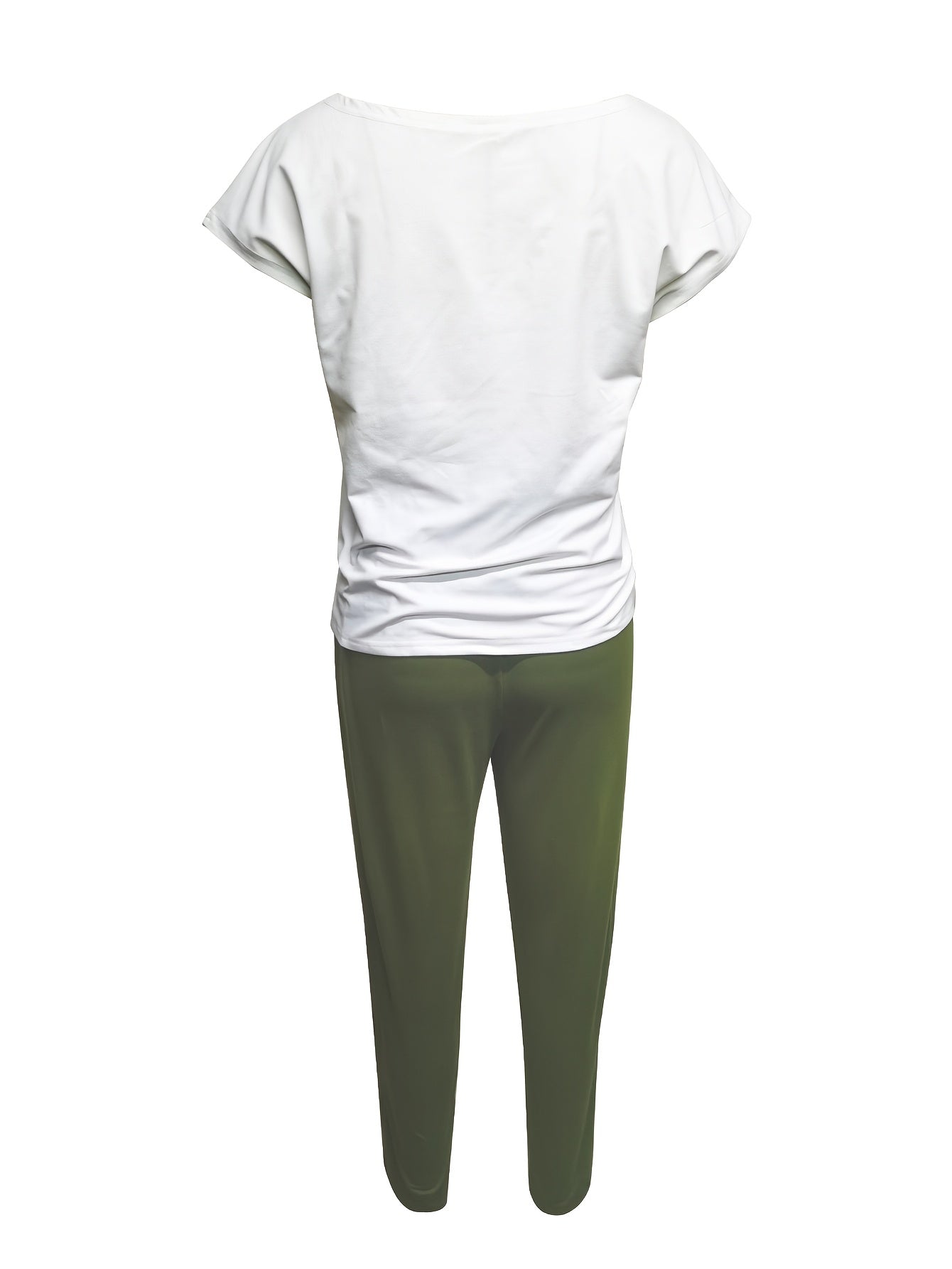 Ensemble t-shirt à manches courtes et pantalon à imprimé cœur du S au 2XL