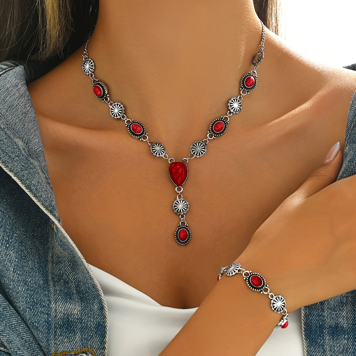 Collier +bracelet ou boucles d oreilles style bohème ( boitier non inclus ) MAEJORKEN