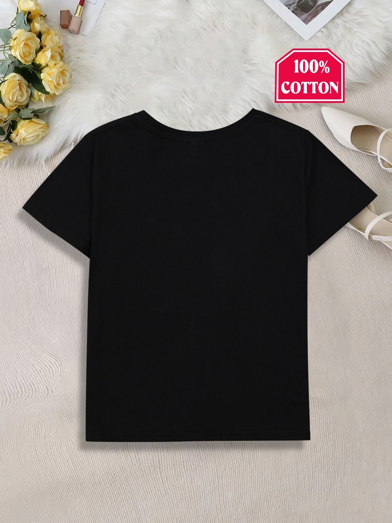 T-shirt en coton pour filles imprimé du 3 au 14 ans