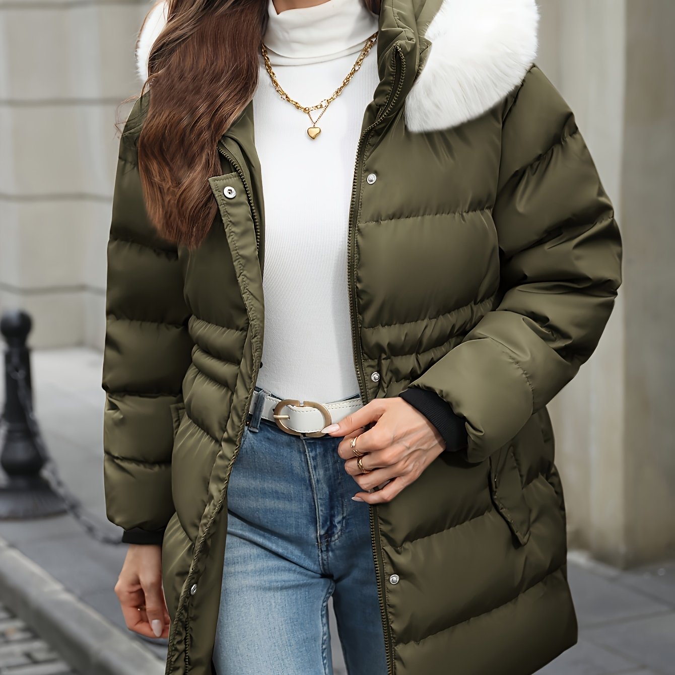 Blouson chaud à la mode grande taille femmes du XL au 5XL