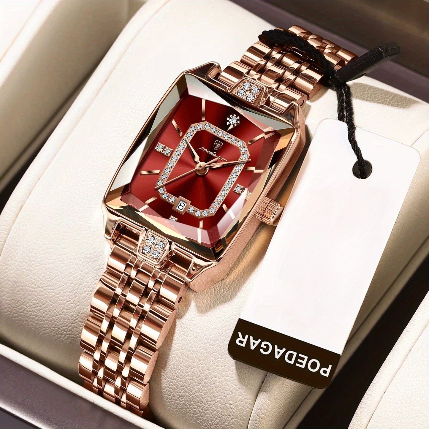Montre à quartz élégante en acier inoxydable avec cadran lumineux ( coffret non inclus ) MAEJORKEN