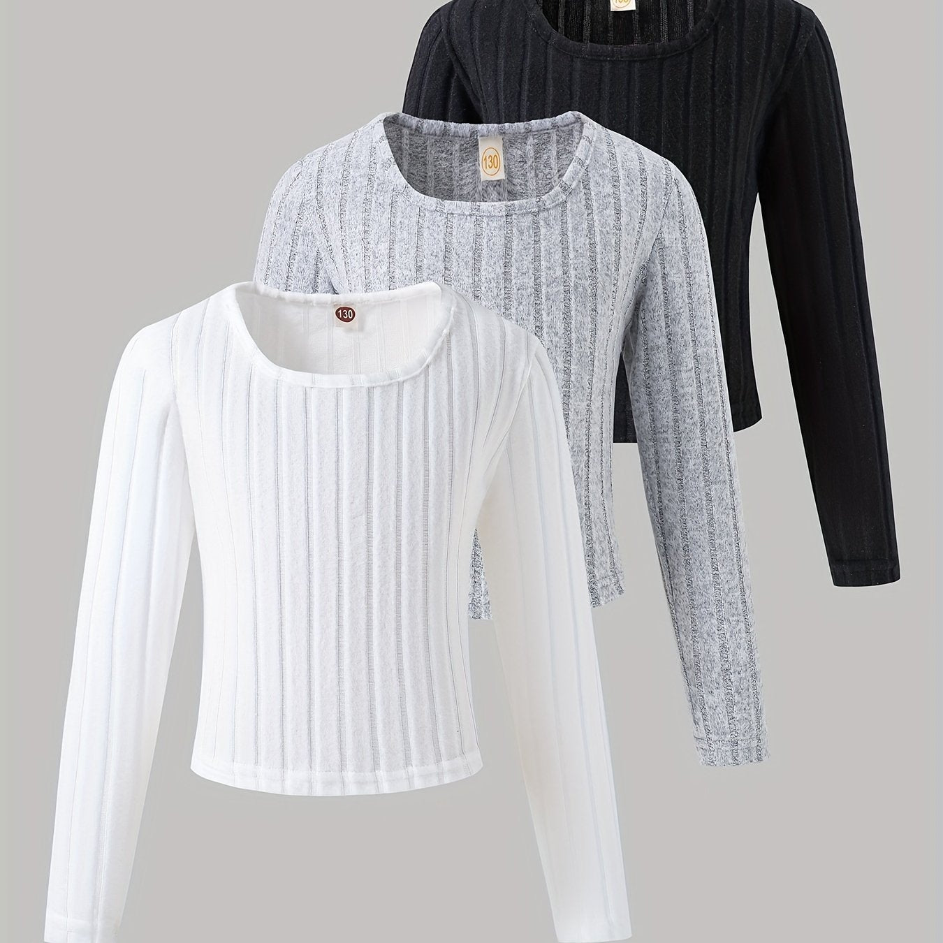 Lot de 3 t-shirts doublés polaire à manches longues pour filles du 5 au 14 ans