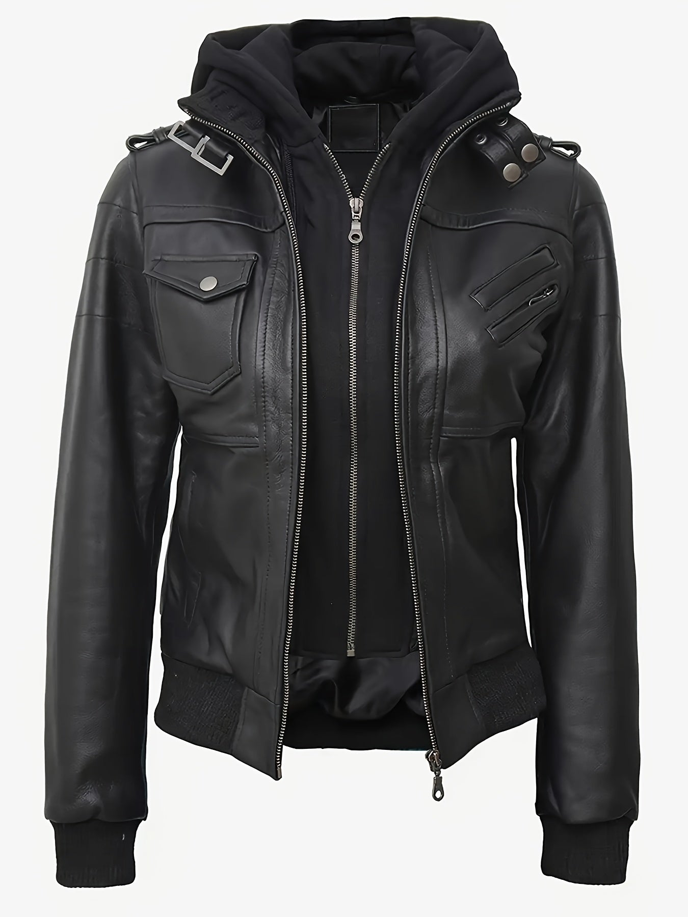 Blouson en cuir zippé élégant pour femmes du S au 2XL MAEJORKEN