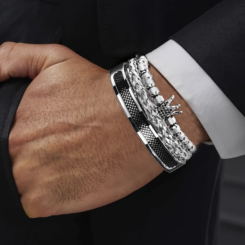 Ensemble de bracelets de luxe pour hommes avec couronne ( coffret non inclus ) MAEJORKEN
