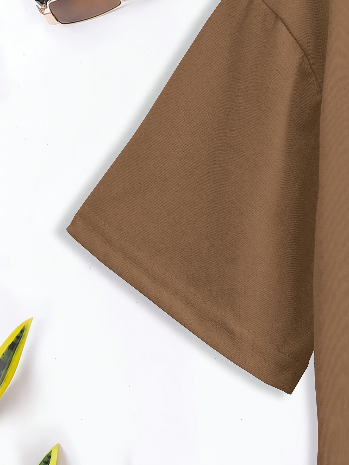 Lot de 3 t-shirts marron à col rond du S au 2XL
